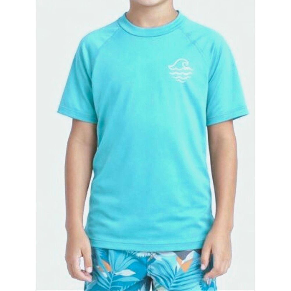 Art Class Boy's Blue Short Sleeve Rashguard Crewneck Top